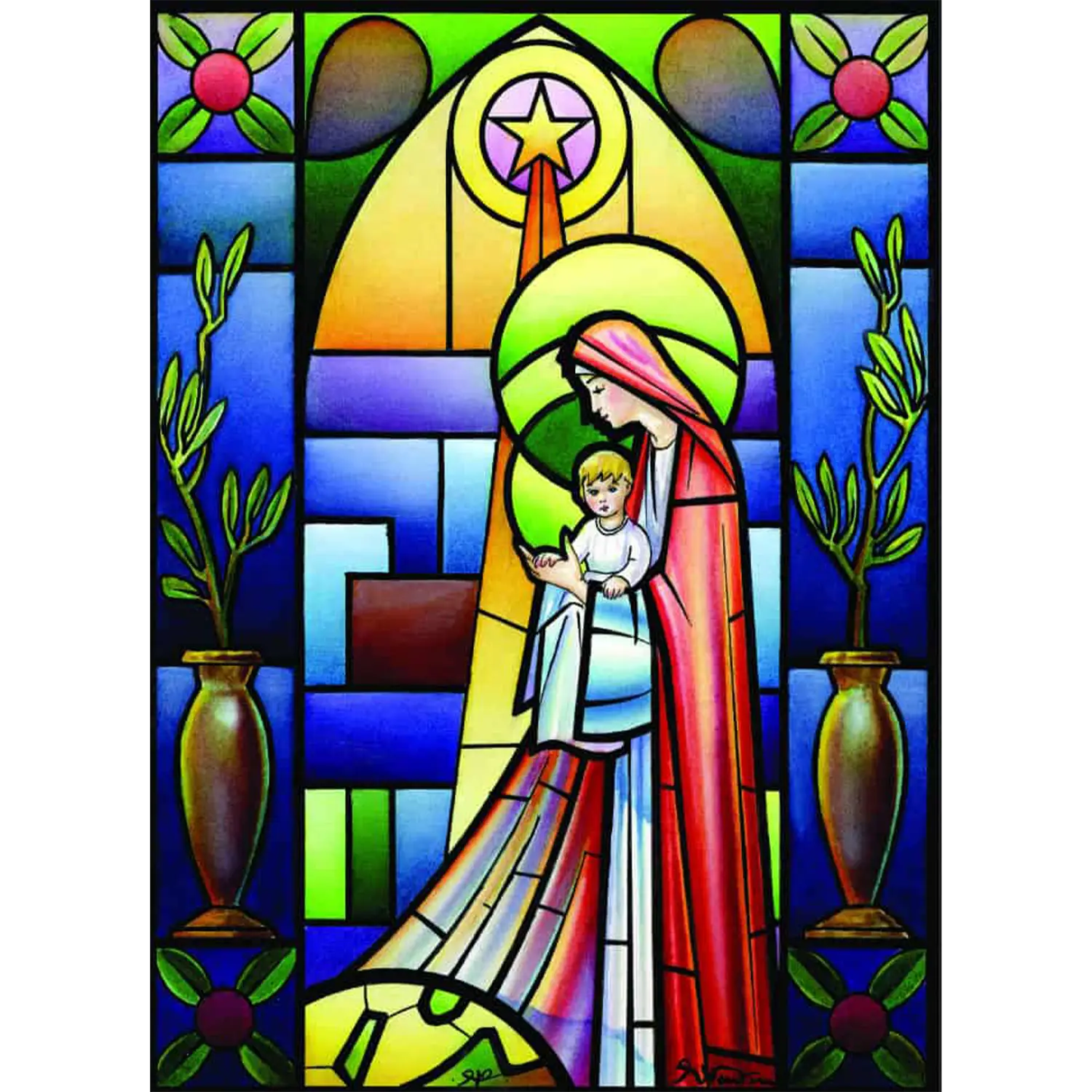 CC Christmas Cards Holy Mother and Child transparent