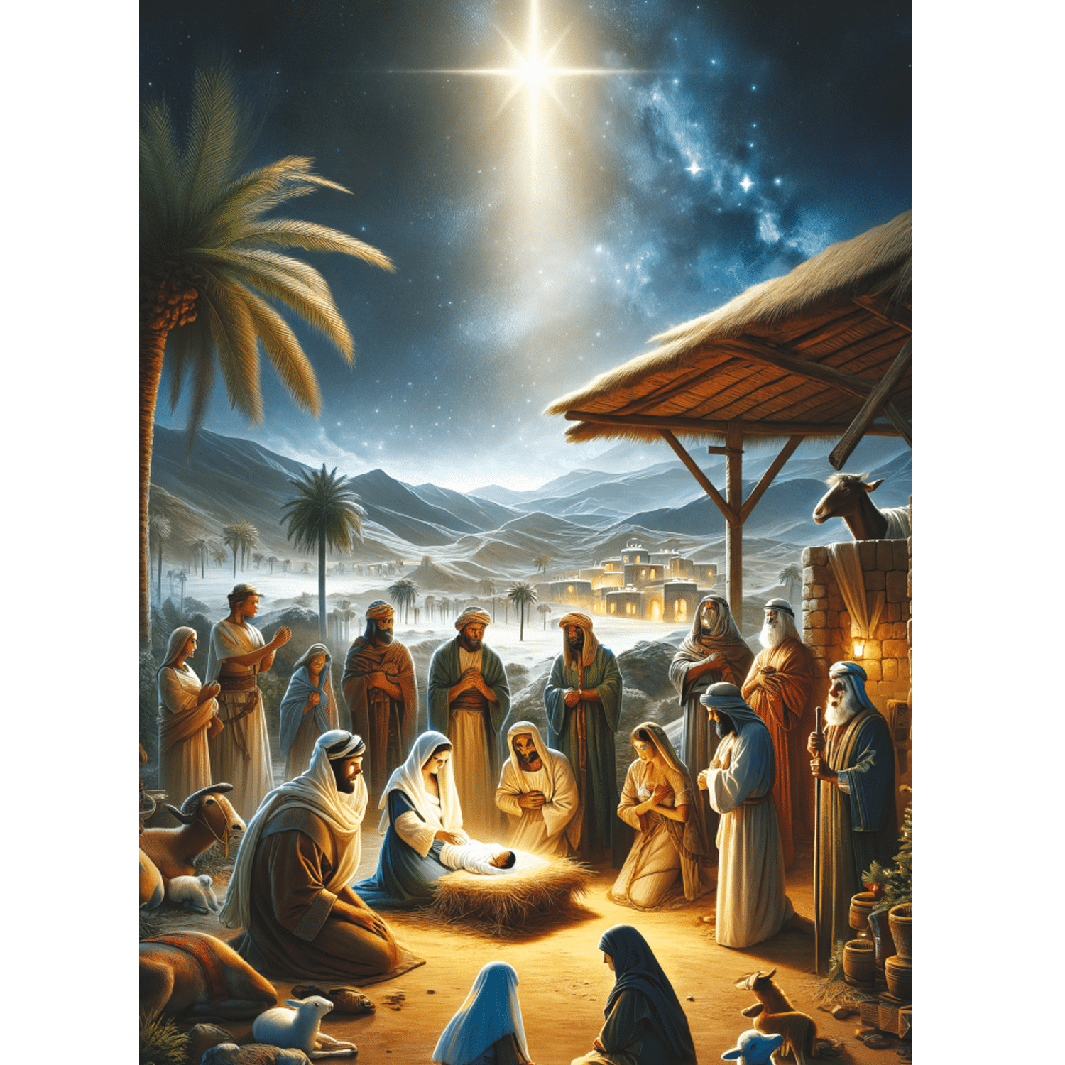 CC Christmas Cards away in a manger