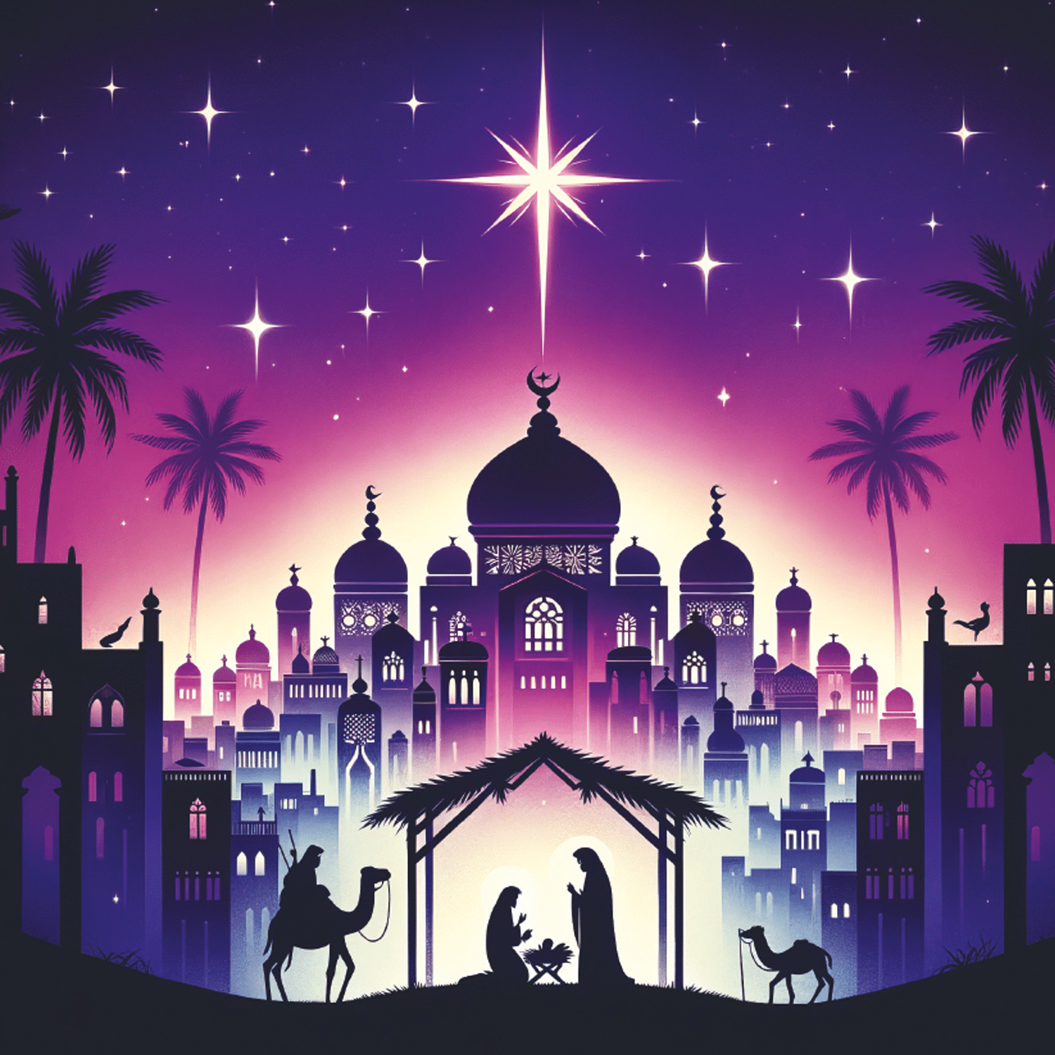 CC Christmas Cards star over bethlehem